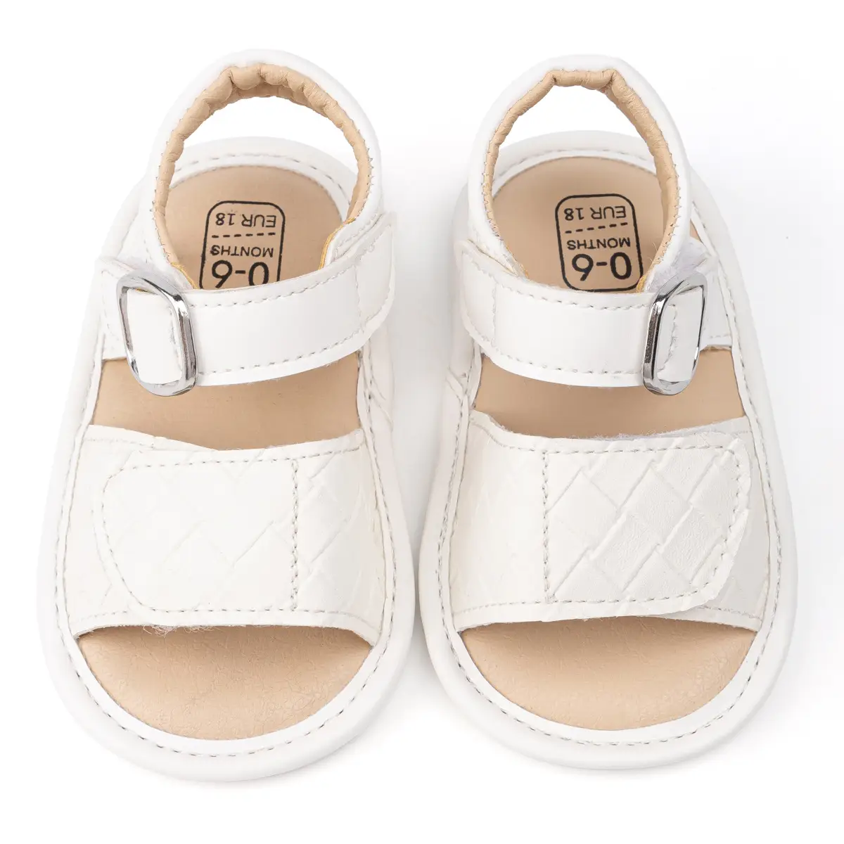Baby Velcro Sandals Brown White Toddler Shoes — feature 16