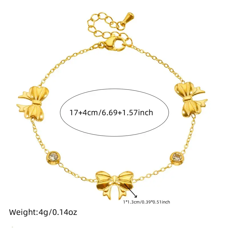 Japanese & Korean Style Gold Plated Bow Jewelry Set