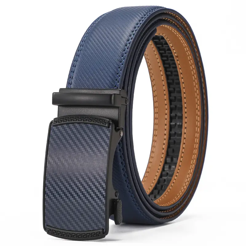 Men's Brown Leather Belt with Black Buckle - Image 13