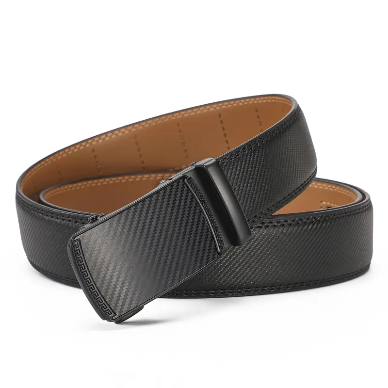 Men's Brown Leather Belt with Black Buckle - Image 14