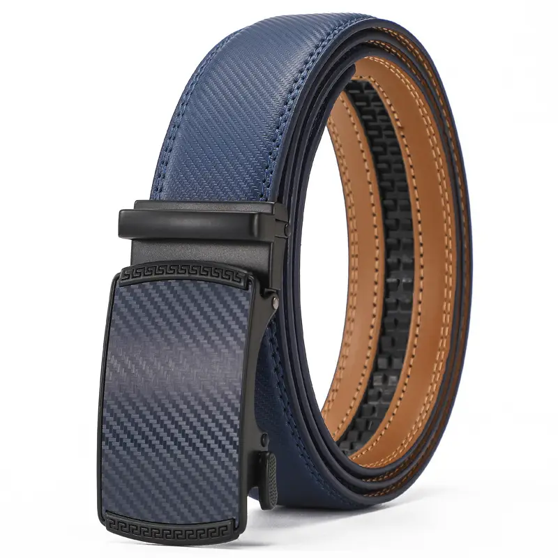 Men's Brown Leather Belt with Black Buckle — feature 16