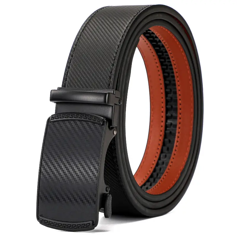 Men's Brown Leather Belt with Black Buckle - Image 4