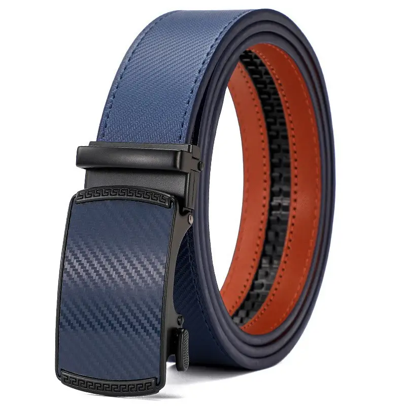 Men's Brown Leather Belt with Black Buckle - Image 6