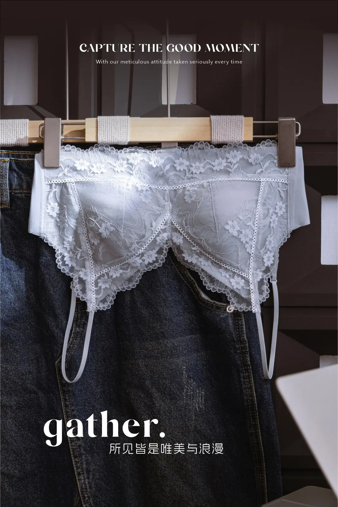 Lace Triangle Cup Bra White Black Pink French Style — feature 1