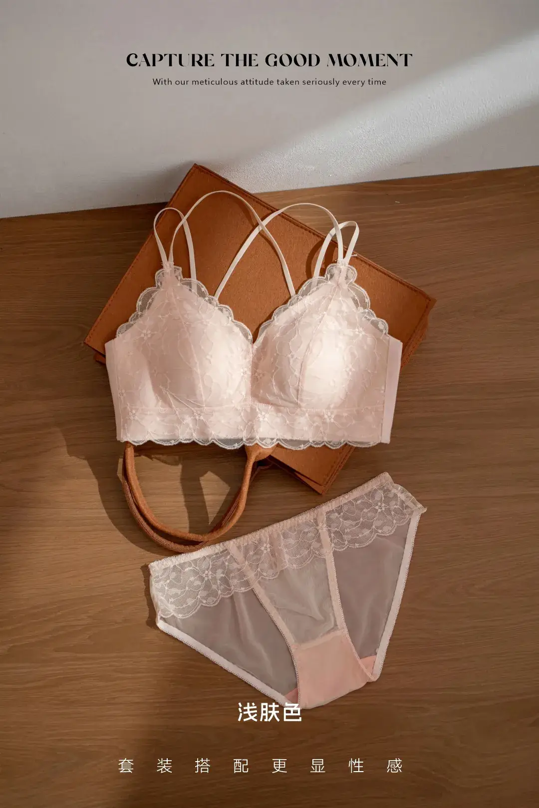 Lace Triangle Cup Bra White Black Pink French Style - Image 7