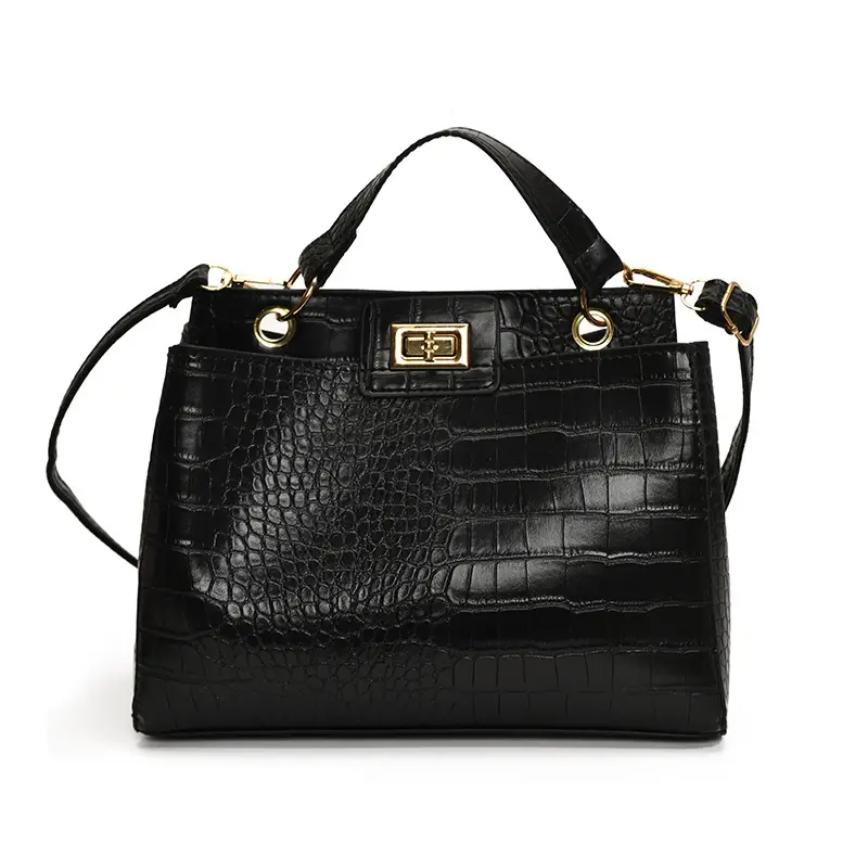 Brown Croc Leather Shoulder Bag for Women - Image 9