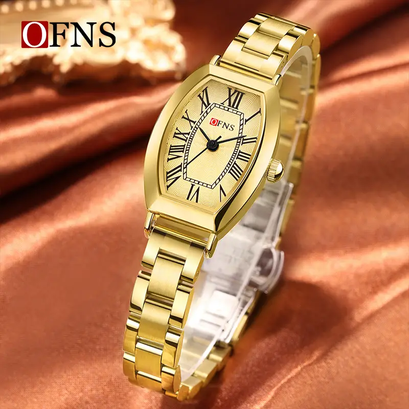 Women's Gold Roman Dial Quartz Watch with Leather Strap - Image 19