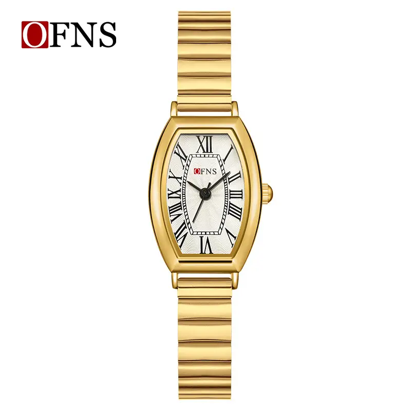 Women's Gold Roman Dial Quartz Watch with Leather Strap - Image 12