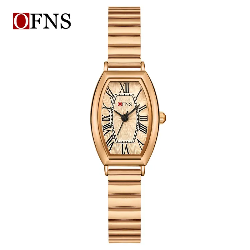 Women's Gold Roman Dial Quartz Watch with Leather Strap - Image 13
