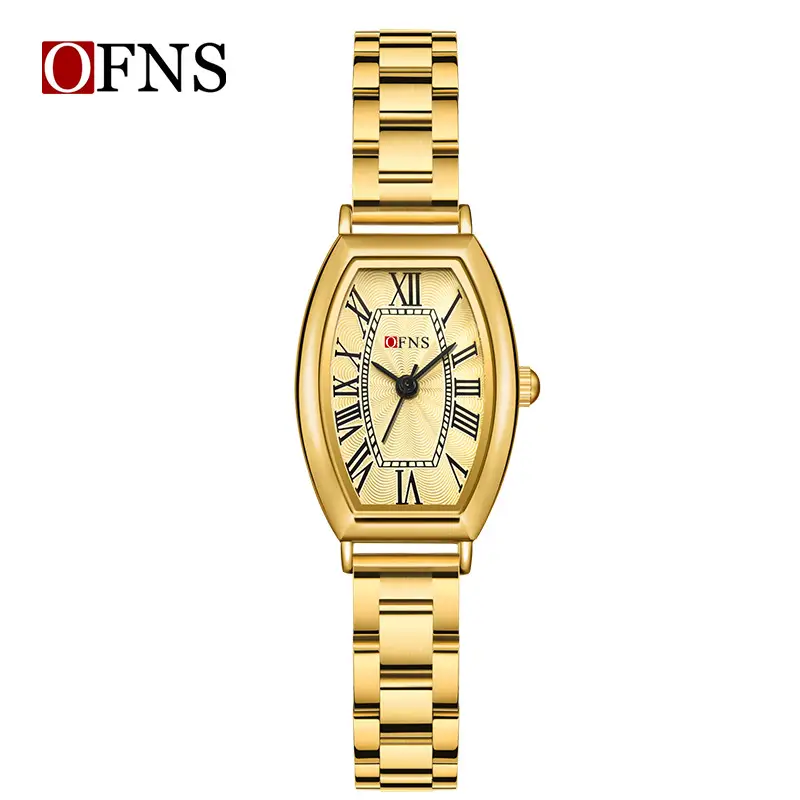 Women's Gold Roman Dial Quartz Watch with Leather Strap - Image 17