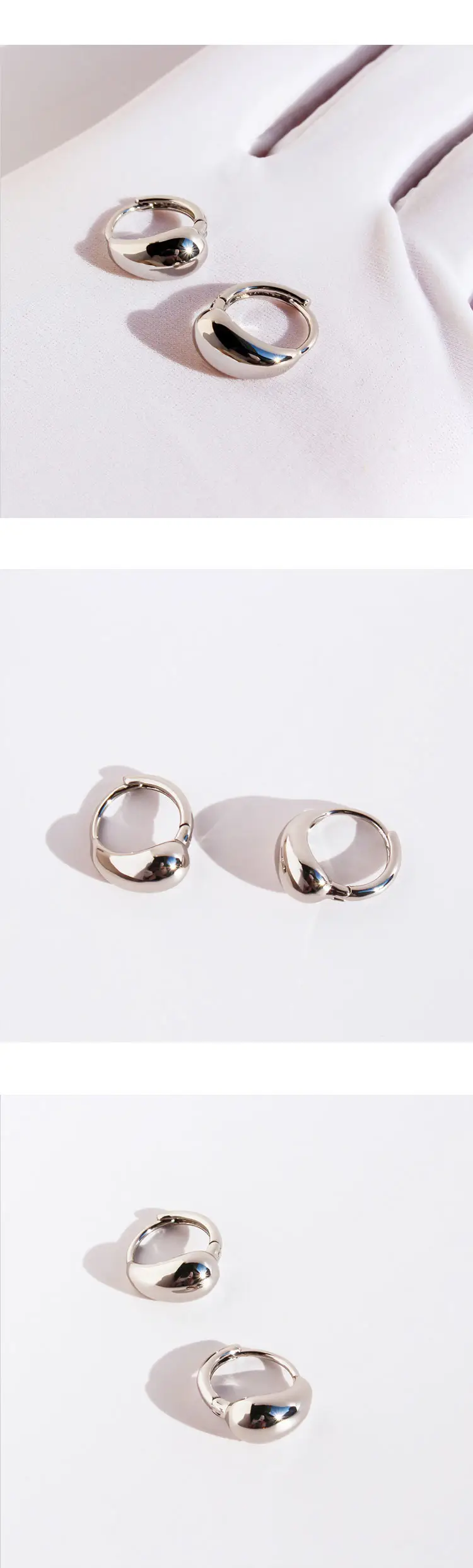 Water Drop Hoop Earrings for Women Compact Gold — feature 10