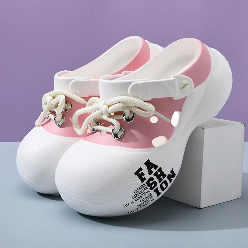 Women's slippers summer baotou shoelaces with outerwear girls beach shoes eva sandals wholesale - Image 8