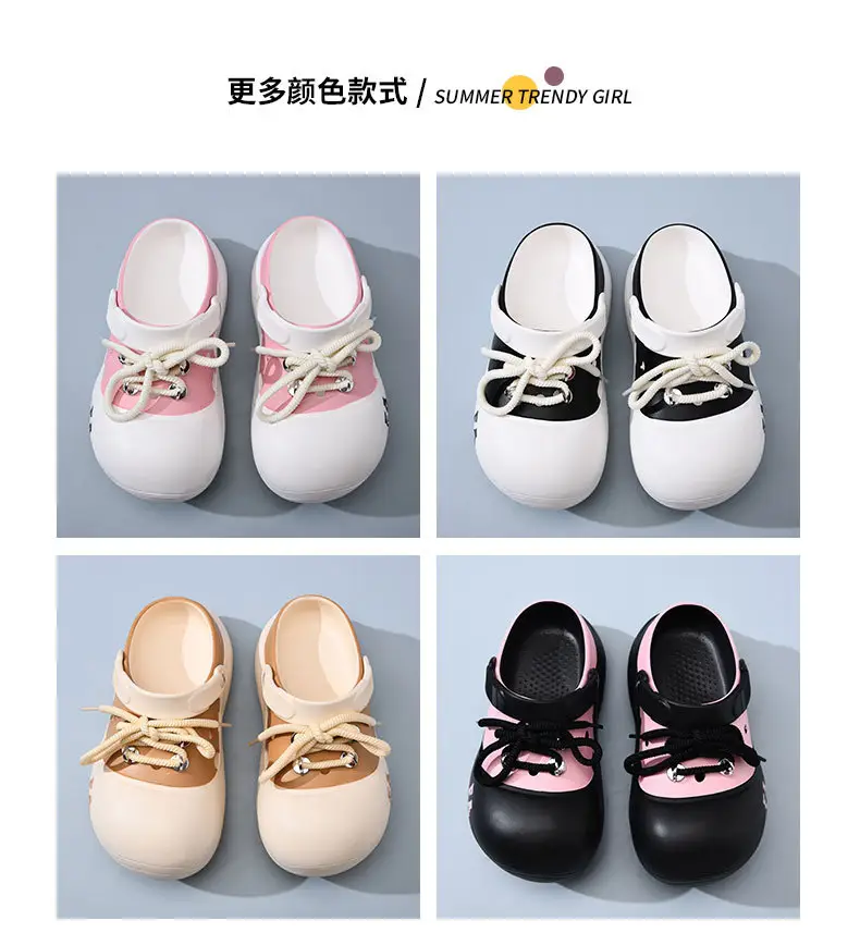 Women's slippers summer baotou shoelaces with outerwear girls beach shoes eva sandals wholesale — feature 5