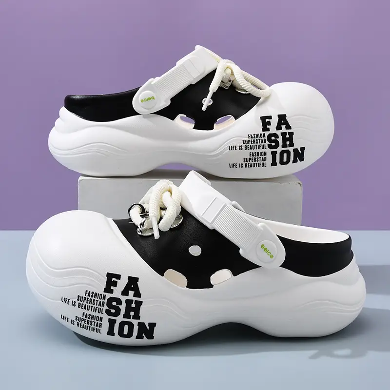 Women's slippers summer baotou shoelaces with outerwear girls beach shoes eva sandals wholesale - Image 2