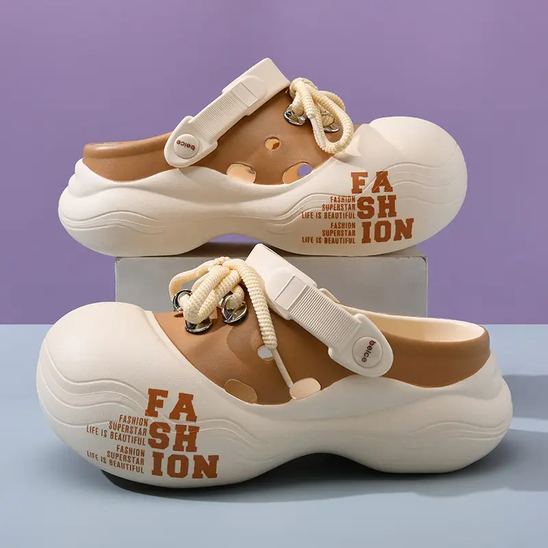 Women's slippers summer baotou shoelaces with outerwear girls beach shoes eva sandals wholesale - Image 4