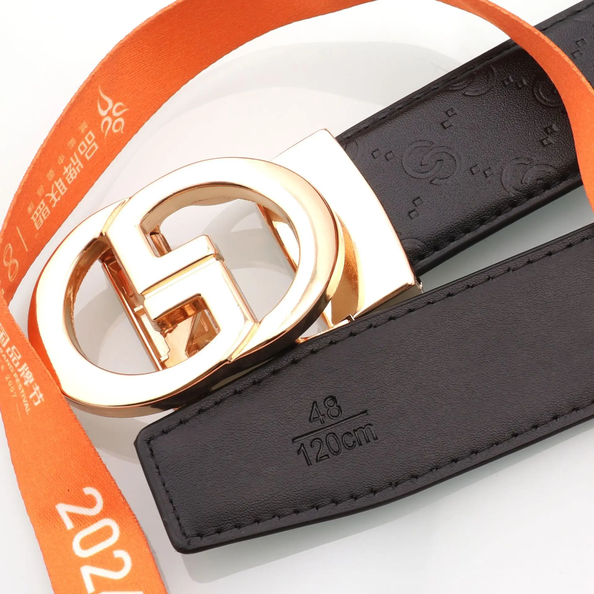 Men's G Logo Leather Belt Black 1200cm - Image 6