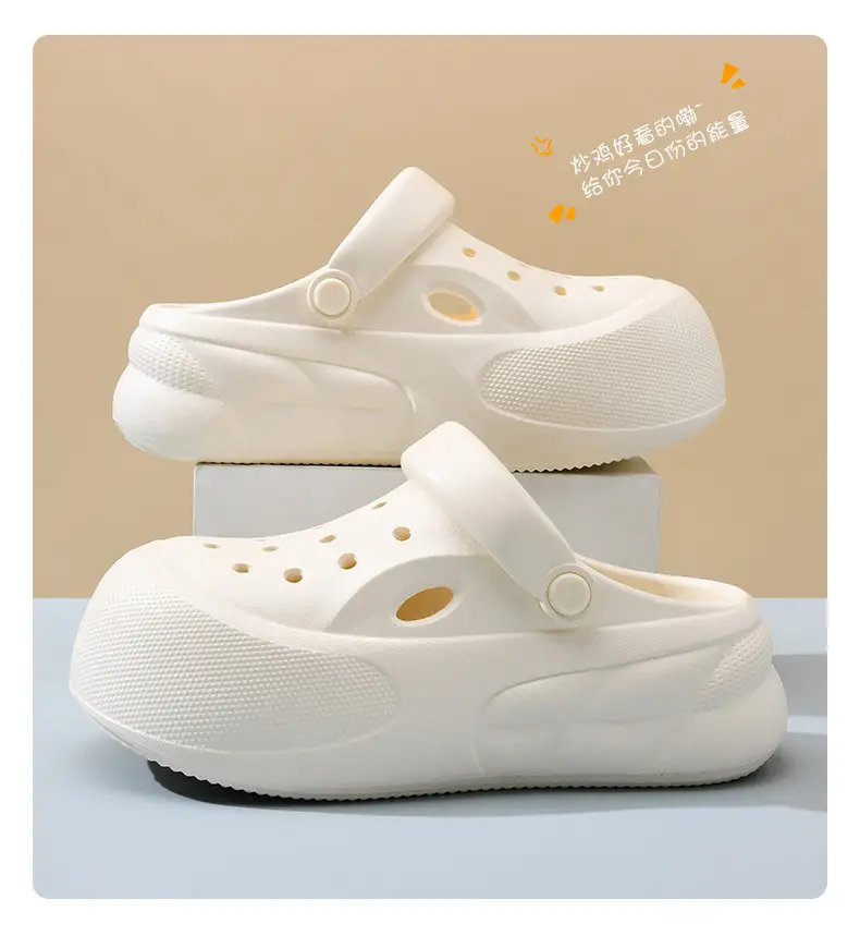 Hole Shoes Women's Summer Outer Wear Beach Non-stinky Feet Covered Toe Slippers EVA All-match Wear-resistant Non-slip High-end Sandals — feature 10