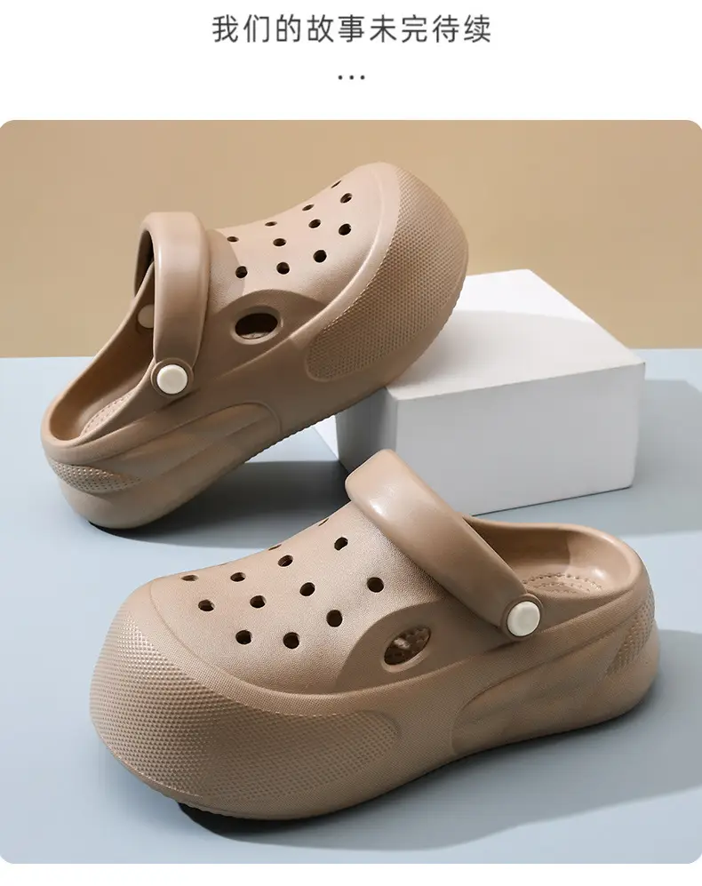 Hole Shoes Women's Summer Outer Wear Beach Non-stinky Feet Covered Toe Slippers EVA All-match Wear-resistant Non-slip High-end Sandals — feature 13