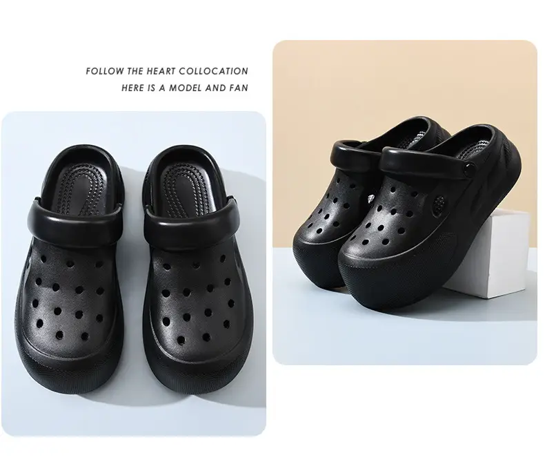 Hole Shoes Women's Summer Outer Wear Beach Non-stinky Feet Covered Toe Slippers EVA All-match Wear-resistant Non-slip High-end Sandals — feature 16
