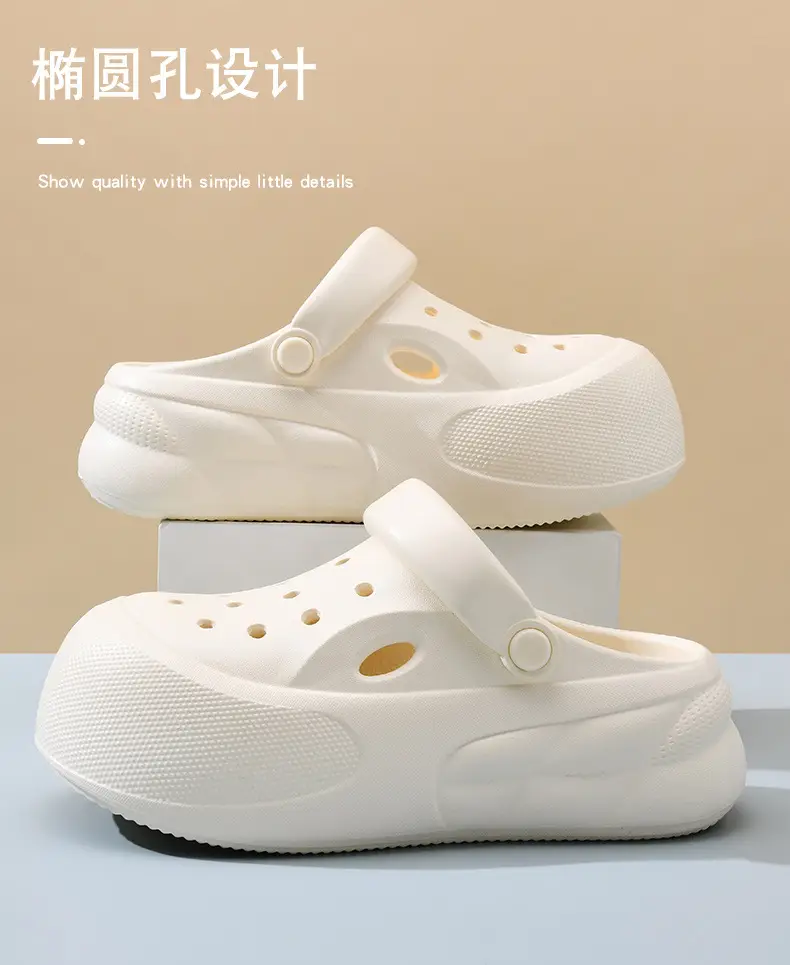 Hole Shoes Women's Summer Outer Wear Beach Non-stinky Feet Covered Toe Slippers EVA All-match Wear-resistant Non-slip High-end Sandals — feature 3
