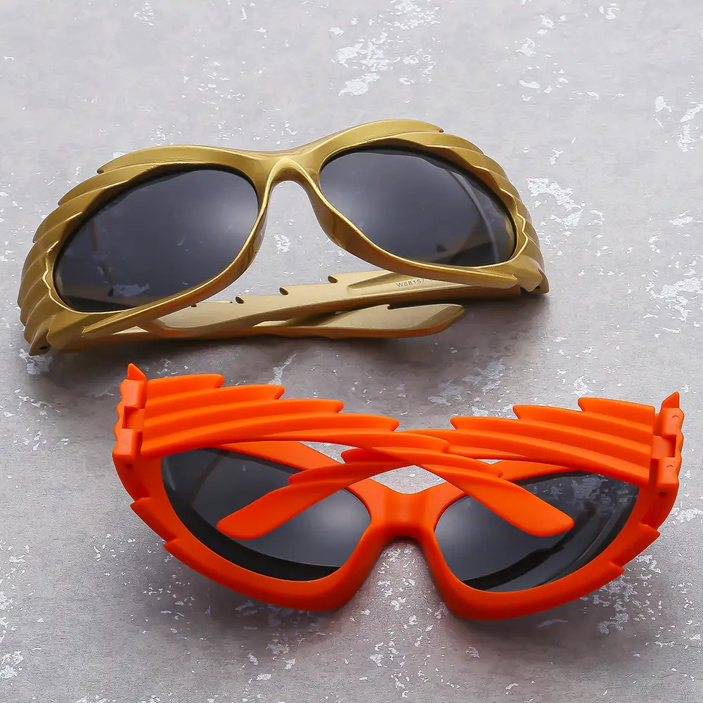 Cross-border Barbed Hedgehog Sunglasses Y2k European and American Personalized Wings Riding Sunglasses Ins Trendy Sunshade Glasses for Men and Women