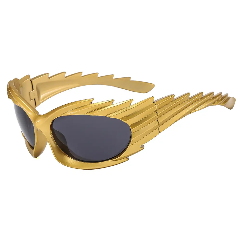 Cross-border Barbed Hedgehog Sunglasses Y2k European and American Personalized Wings Riding Sunglasses Ins Trendy Sunshade Glasses for Men and Women