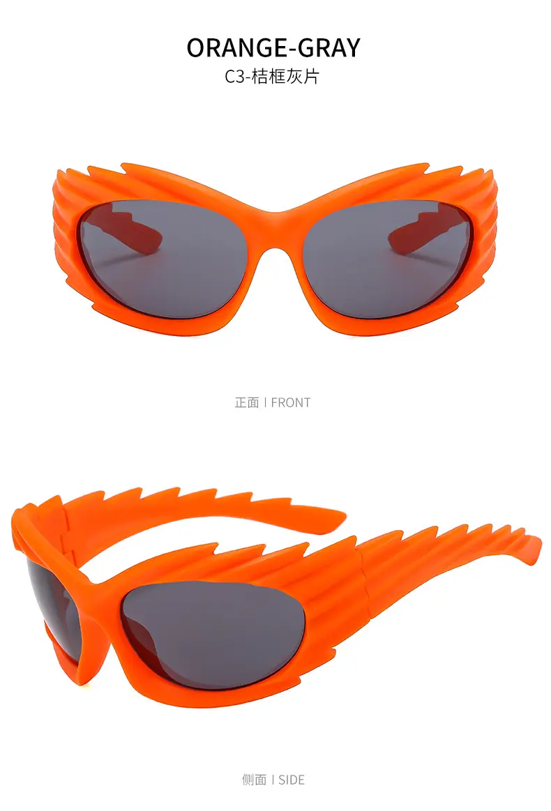 Cross-border Barbed Hedgehog Sunglasses Y2k European and American Personalized Wings Riding Sunglasses Ins Trendy Sunshade Glasses for Men and Women — feature 13