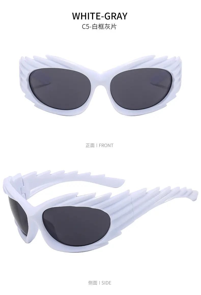 Cross-border Barbed Hedgehog Sunglasses Y2k European and American Personalized Wings Riding Sunglasses Ins Trendy Sunshade Glasses for Men and Women — feature 15