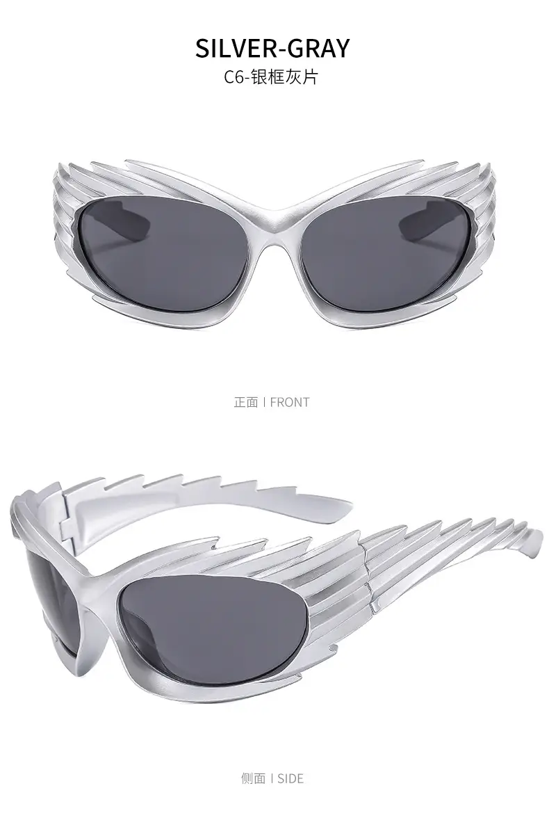 Cross-border Barbed Hedgehog Sunglasses Y2k European and American Personalized Wings Riding Sunglasses Ins Trendy Sunshade Glasses for Men and Women — feature 16