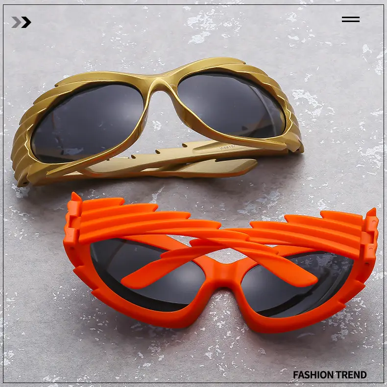 Cross-border Barbed Hedgehog Sunglasses Y2k European and American Personalized Wings Riding Sunglasses Ins Trendy Sunshade Glasses for Men and Women — feature 2