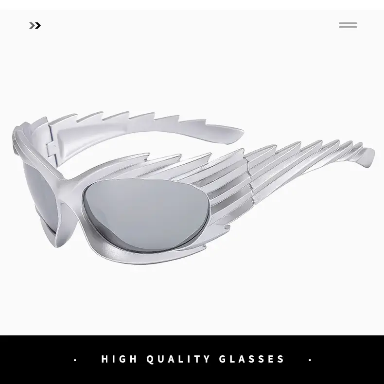 Cross-border Barbed Hedgehog Sunglasses Y2k European and American Personalized Wings Riding Sunglasses Ins Trendy Sunshade Glasses for Men and Women — feature 5