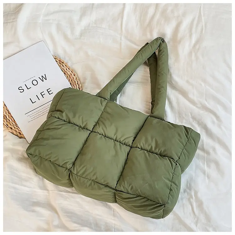 Women Cotton Puffer Shoulder Bag Cream 2024 — feature 30