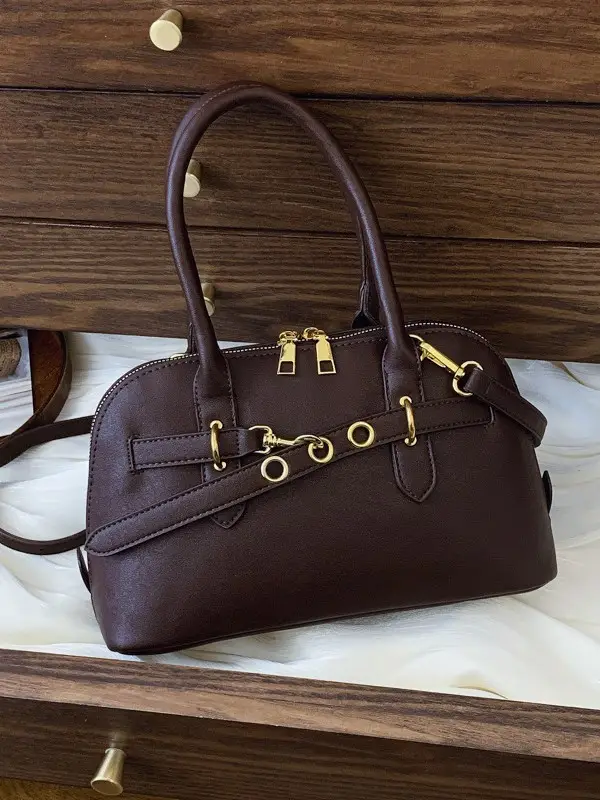 Retro Shell Bag Women Brown Large Capacity 2024 - Image 7