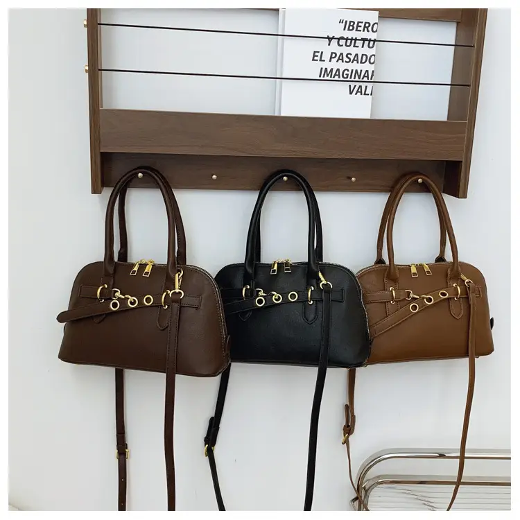 Retro Shell Bag Women Brown Large Capacity 2024 — feature 1