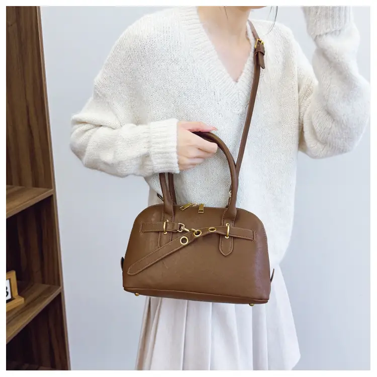 Retro Shell Bag Women Brown Large Capacity 2024 — feature 11