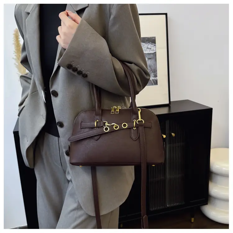Retro Shell Bag Women Brown Large Capacity 2024 — feature 13