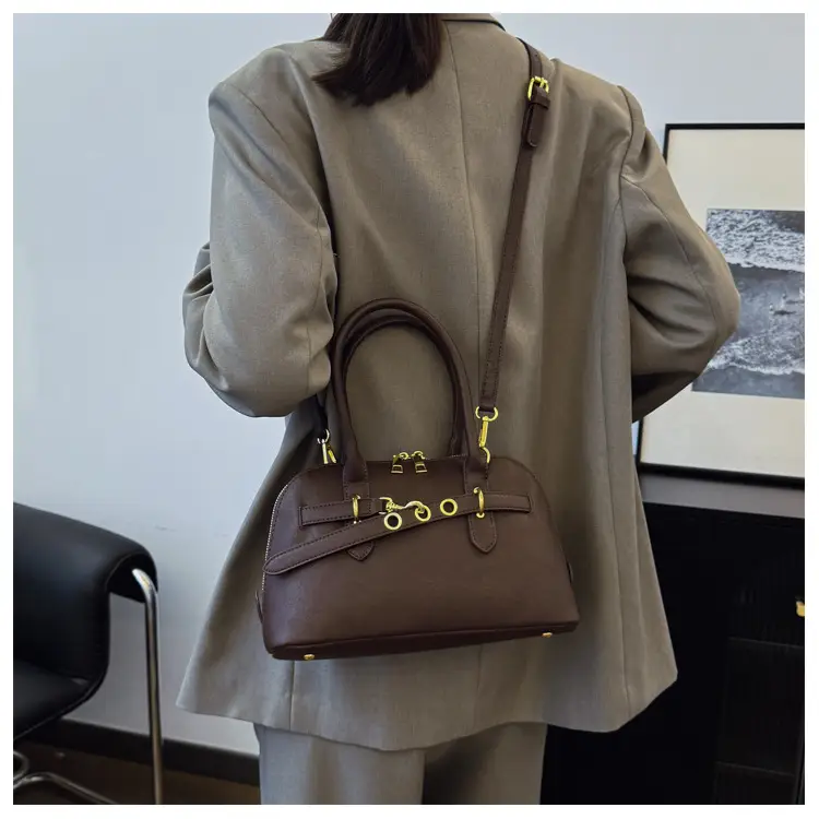 Retro Shell Bag Women Brown Large Capacity 2024 — feature 15