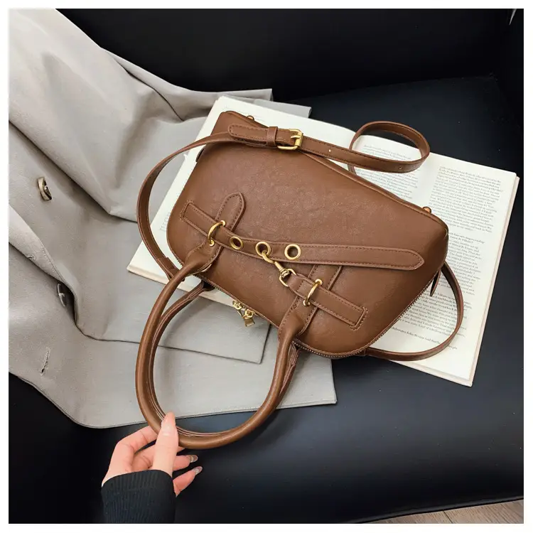 Retro Shell Bag Women Brown Large Capacity 2024 — feature 22
