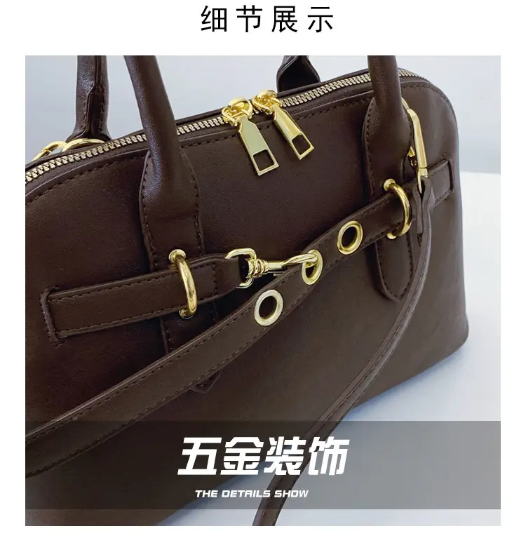 Retro Shell Bag Women Brown Large Capacity 2024 — feature 3