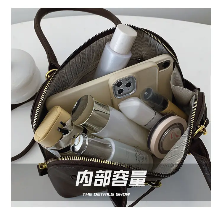 Retro Shell Bag Women Brown Large Capacity 2024 — feature 7