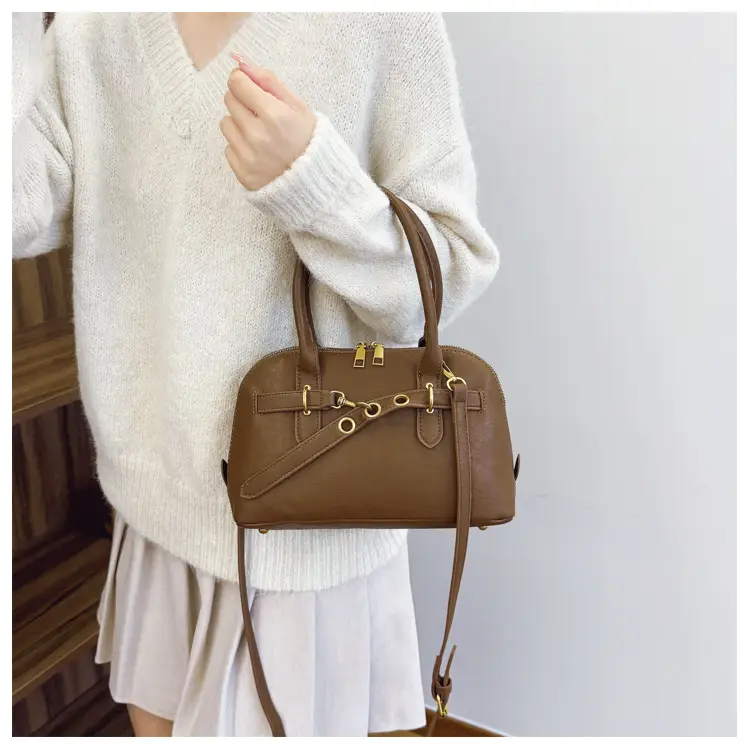 Retro Shell Bag Women Brown Large Capacity 2024 — feature 8