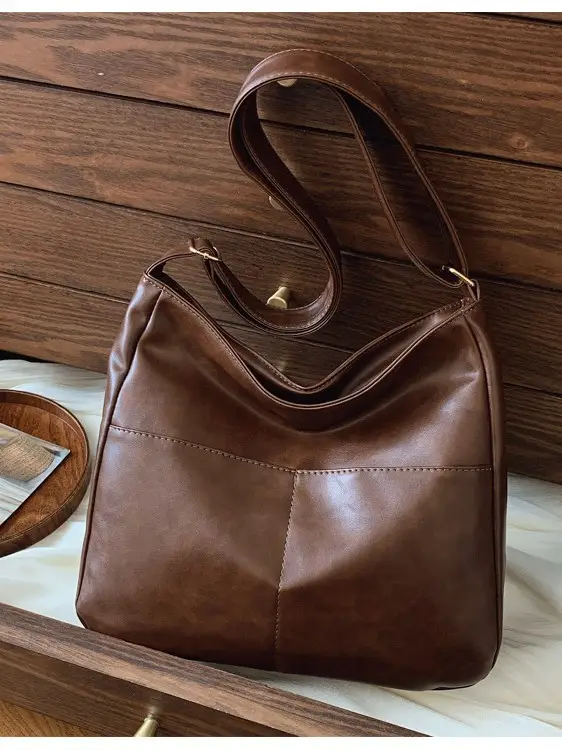 Vintage Brown Leather Crossbody Bag for Women - Image 8