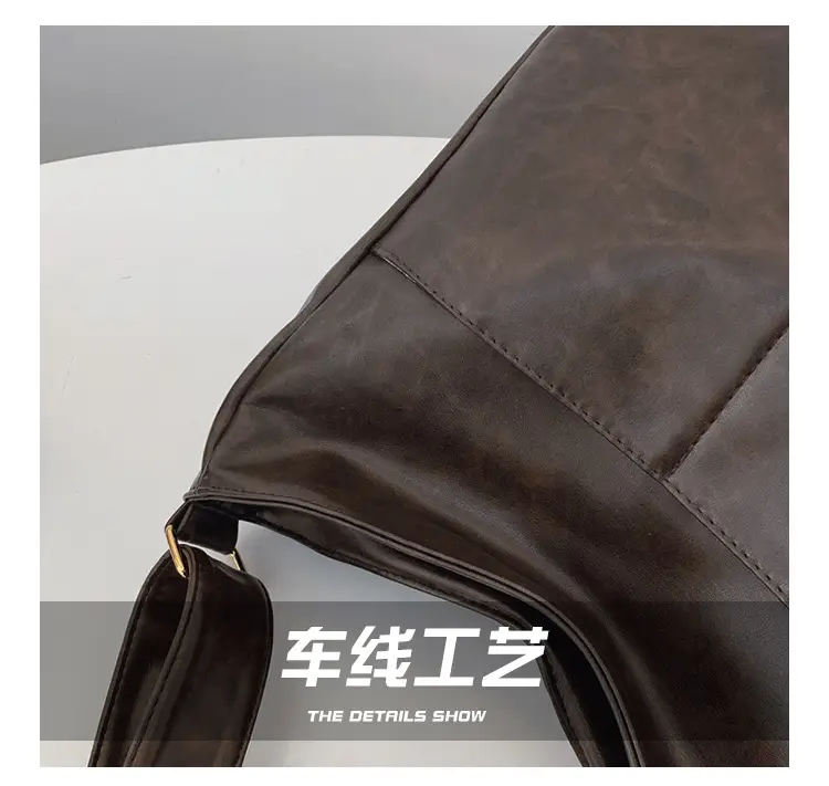 Vintage Brown Leather Crossbody Bag for Women — feature 4