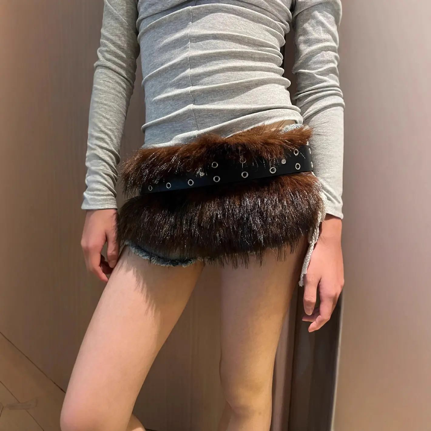 Rabbit Fur Belt for Women Europe America Cross Border - Image 24