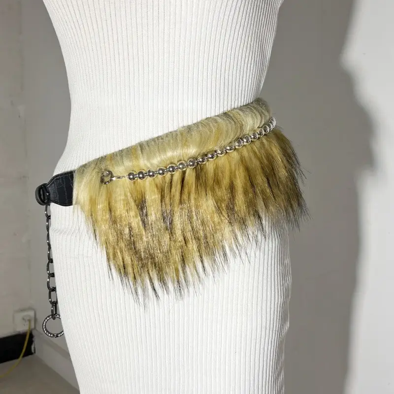 Rabbit Fur Belt for Women Europe America Cross Border — feature 12