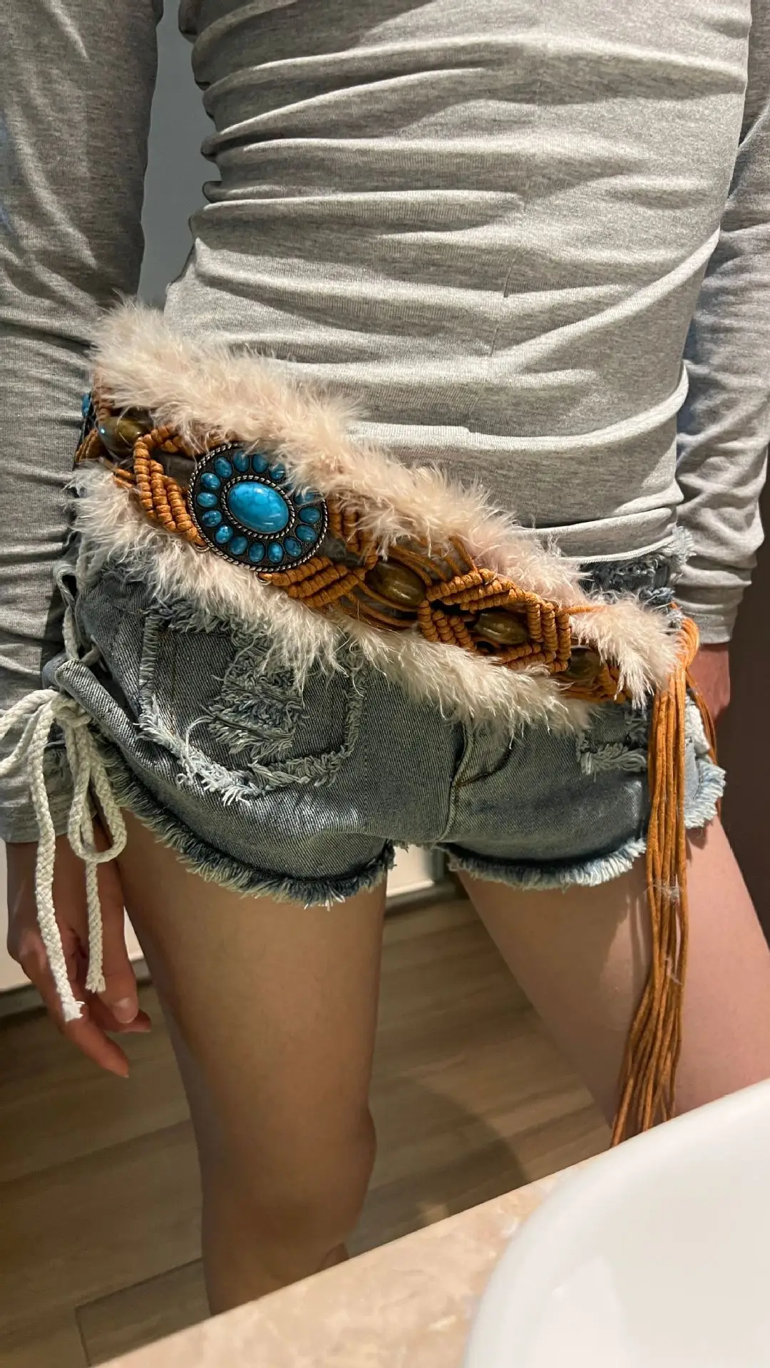 Rabbit Fur Belt for Women Europe America Cross Border - Image 15
