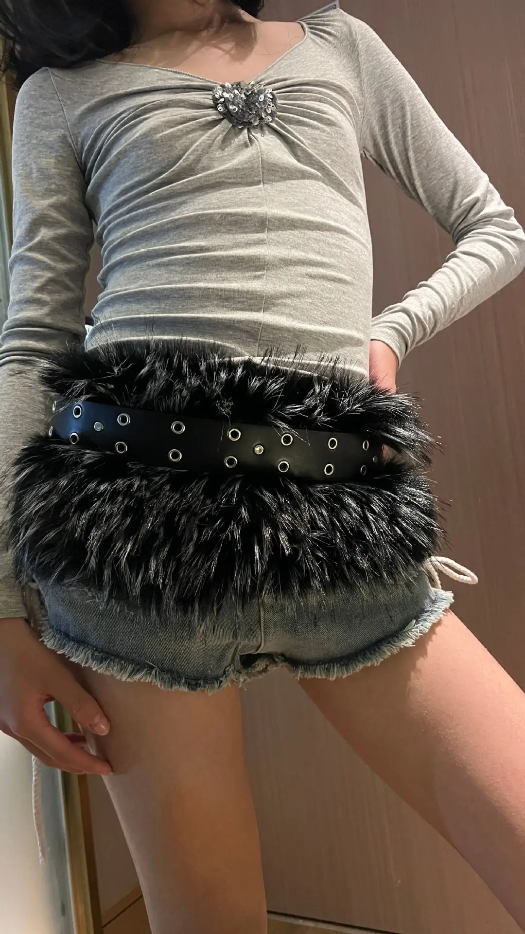 Rabbit Fur Belt for Women Europe America Cross Border - Image 2