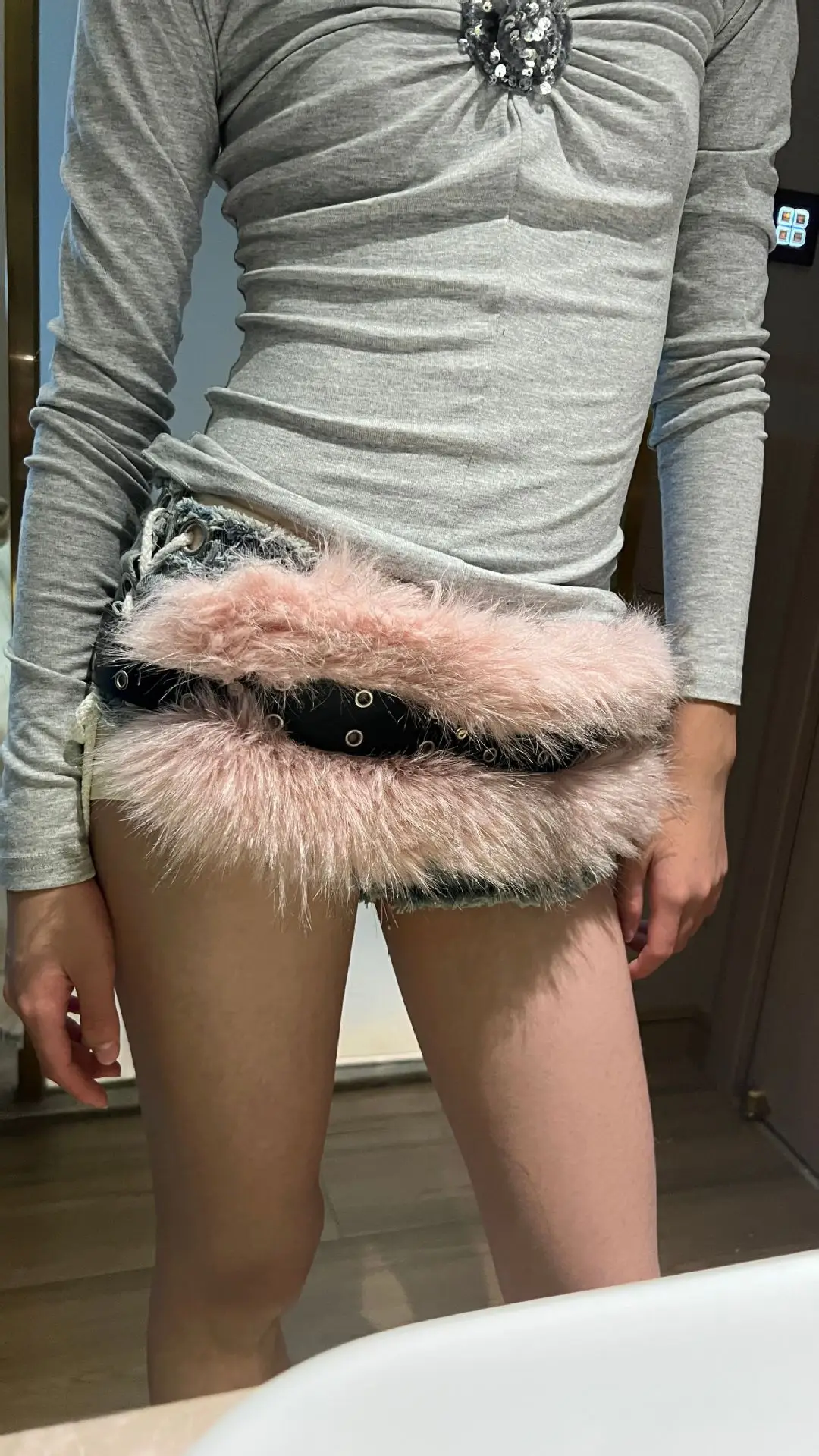 Rabbit Fur Belt for Women Europe America Cross Border - Image 3