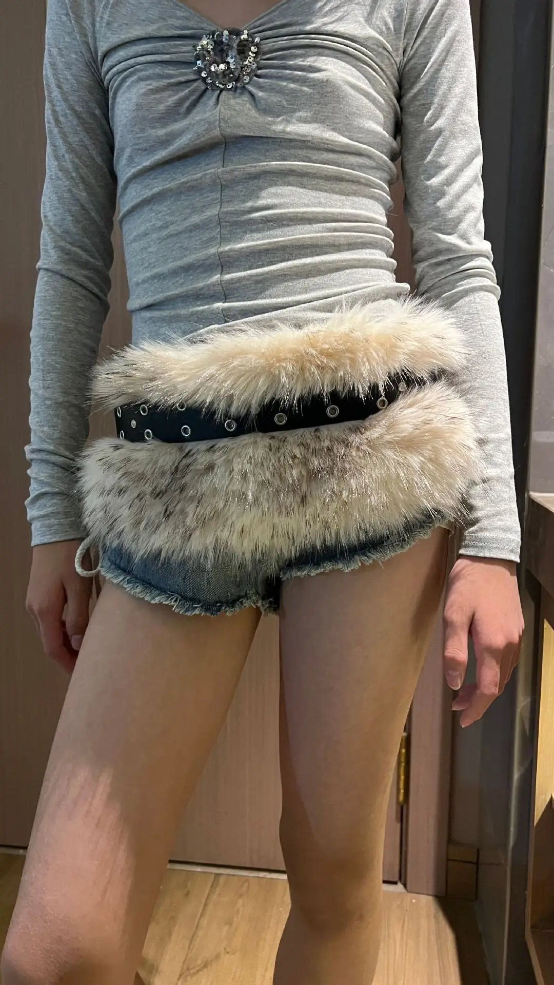 Rabbit Fur Belt for Women Europe America Cross Border - Image 4