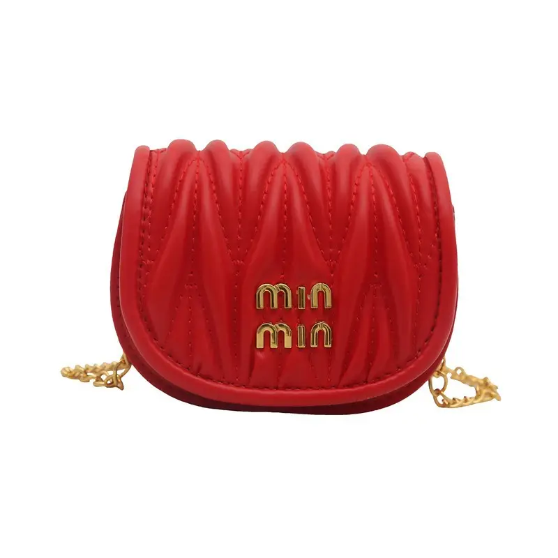 Kids Korean Style Mini Crossbody Bag Red Chain - Image 9